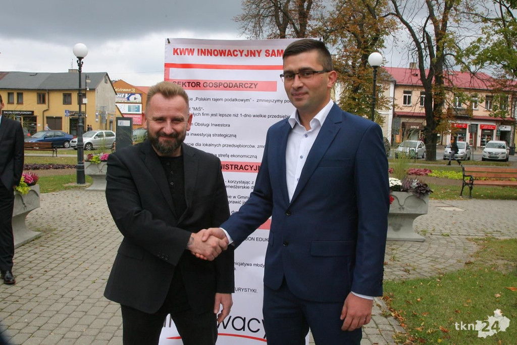 Piotr Liroy-Marzec w Końskich popierał lokalnych kandydatów [wideo, zdjęcia]