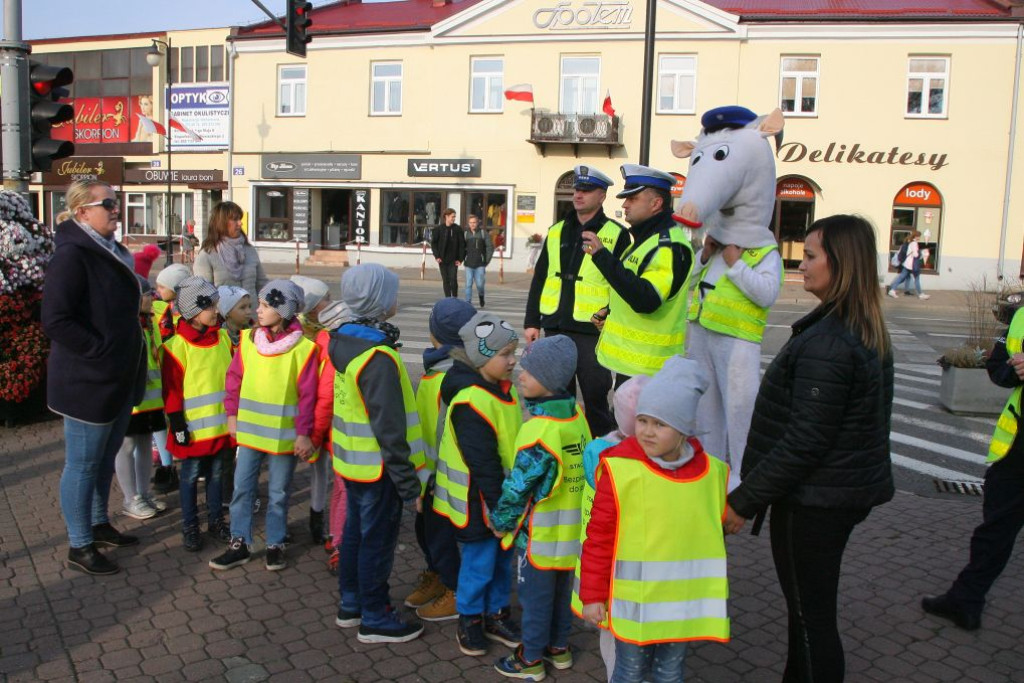 Policjanci uczyli przedszkolaki przechodzenia przez jezdnię [wideo, zdjęcia]