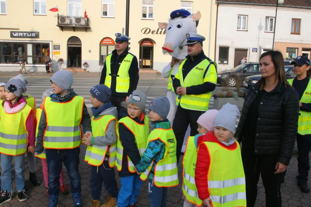 Policjanci uczyli przedszkolaki przechodzenia przez jezdnię [wideo, zdjęcia]