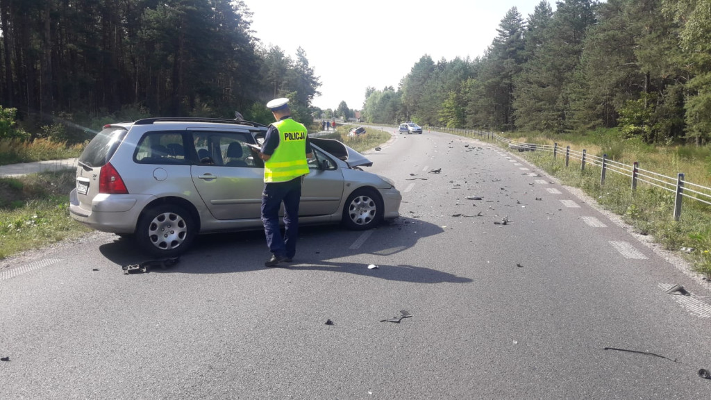 Wypadek z udziałem karetki między Wincentowem a Brodami[zdjęcia]
