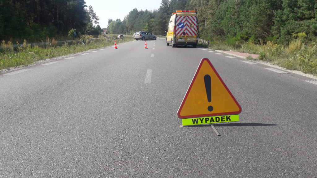 Wypadek z udziałem karetki między Wincentowem a Brodami[zdjęcia]