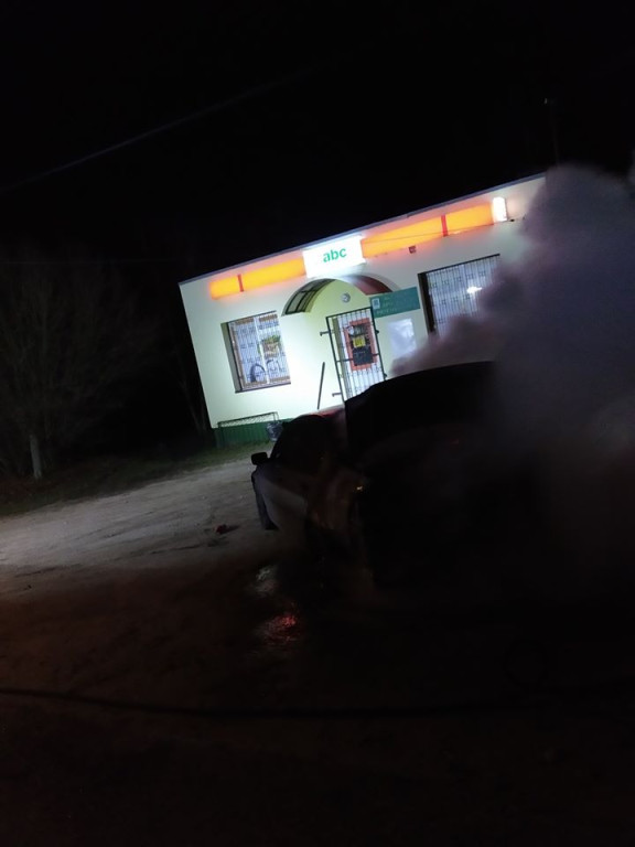 Pożar BMW w Wilczkowicach [zdjęcia]