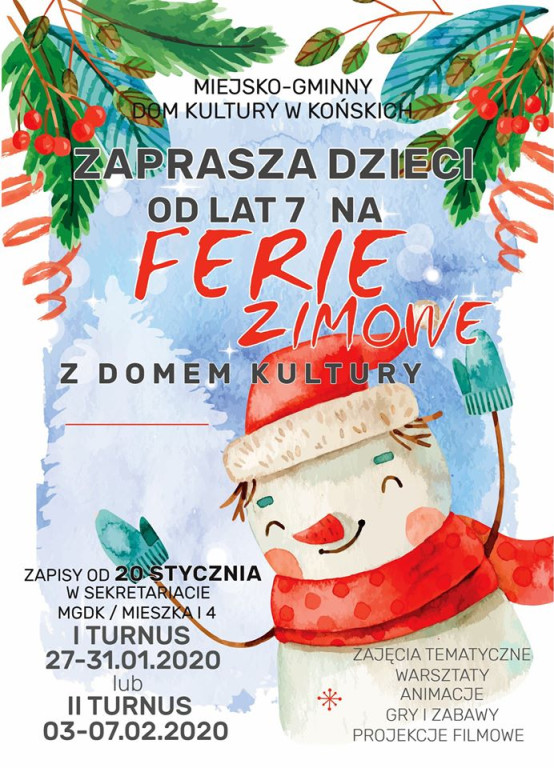 MGDK Końskie i WDK Rogów z ofertą na ferie [wideo]