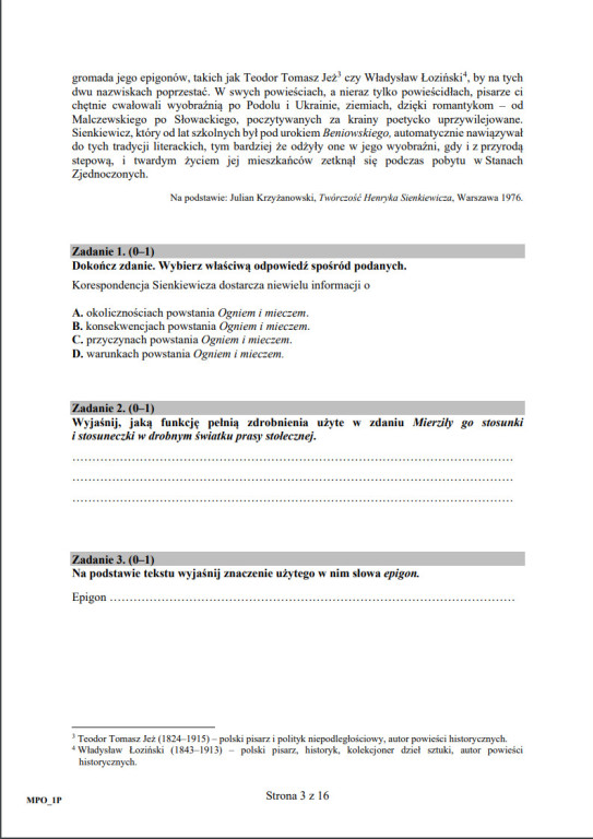 Matura próbna z języka polskiego - Zobacz arkusz