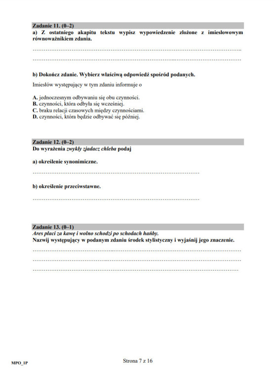 Matura próbna z języka polskiego - Zobacz arkusz