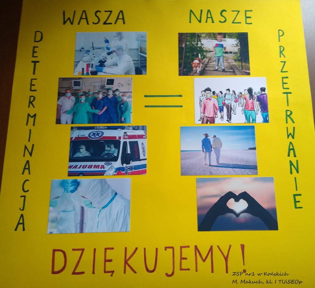 Uczniowie poprzez plakaty podziękowali medykom [fotogaleria]
