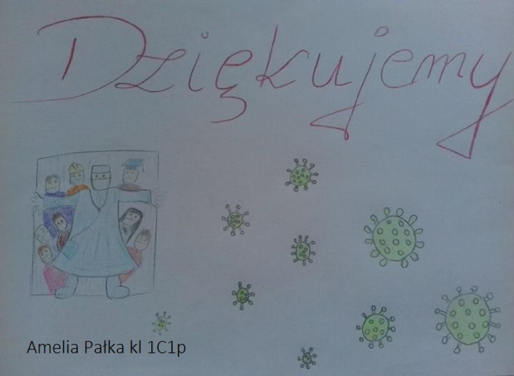 Uczniowie poprzez plakaty podziękowali medykom [fotogaleria]