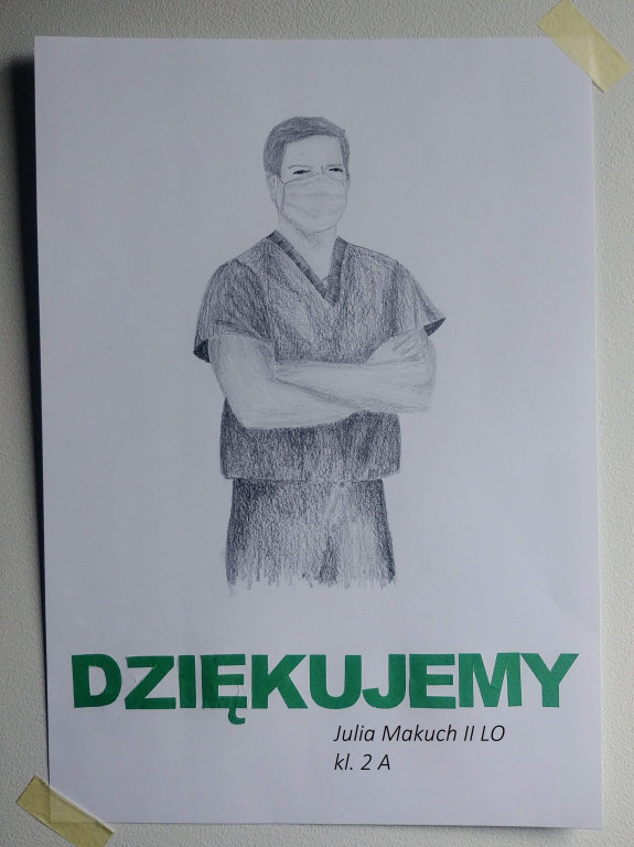 Uczniowie poprzez plakaty podziękowali medykom [fotogaleria]
