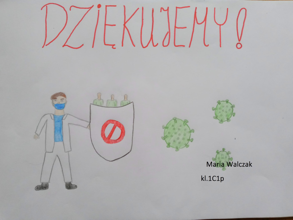 Uczniowie poprzez plakaty podziękowali medykom [fotogaleria]