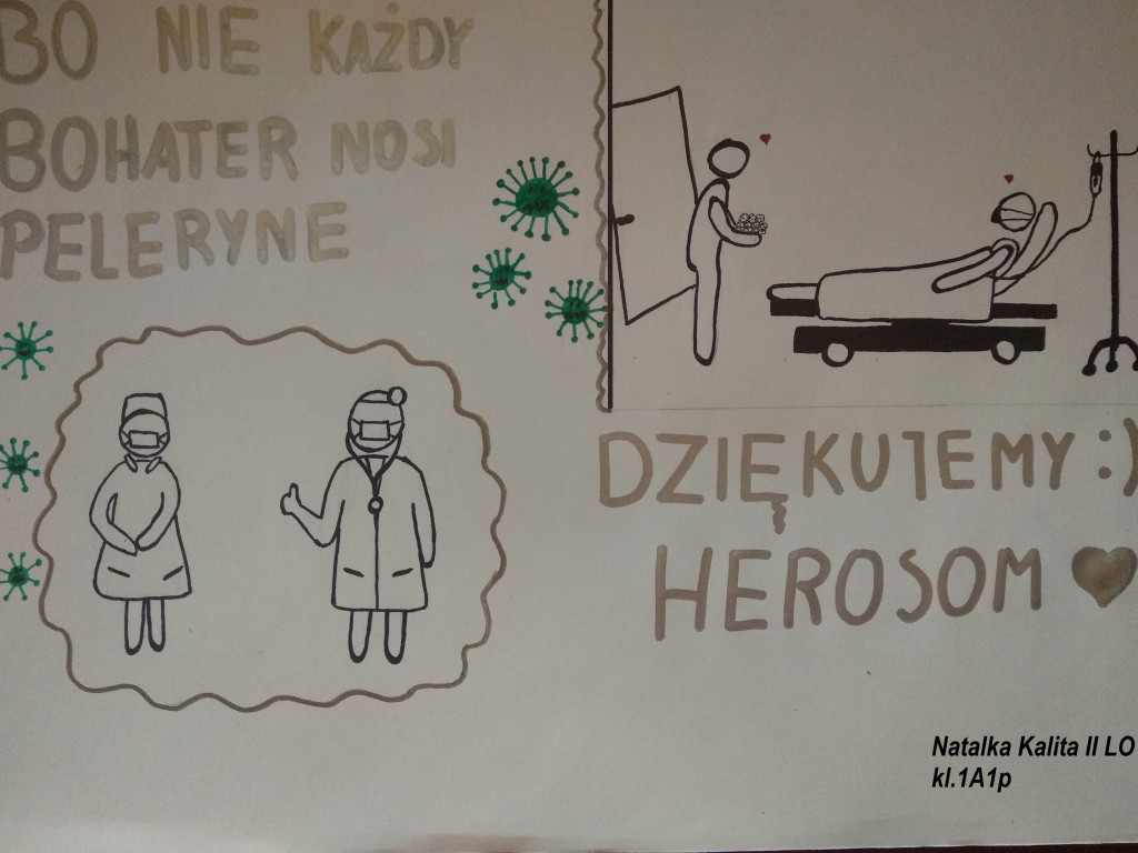 Uczniowie poprzez plakaty podziękowali medykom [fotogaleria]