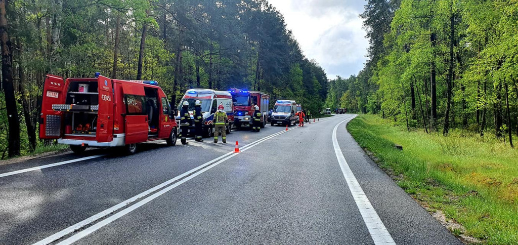 Śmiertelny wypadek na drodze krajowej 74 [zdjęcia]