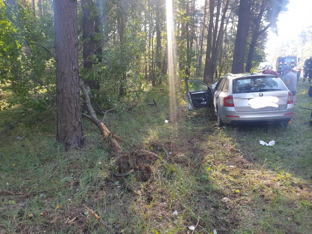 Groźny wypadek w gminie Smyków. Jest ranny [zdjęcia]