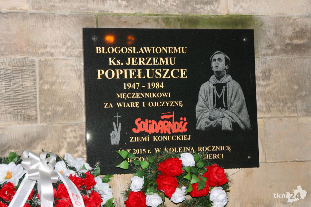 Pamięć o ks. Jerzym Popiełuszce uczczona przez konecką Solidarność [wideo, zdjęcia]