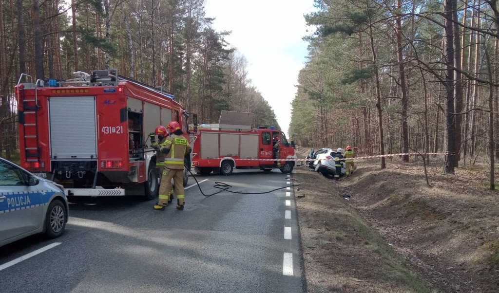 Śmiertelny wypadek na DK 42 między Kazanowem a Dębą [wideo, zdjęcia]