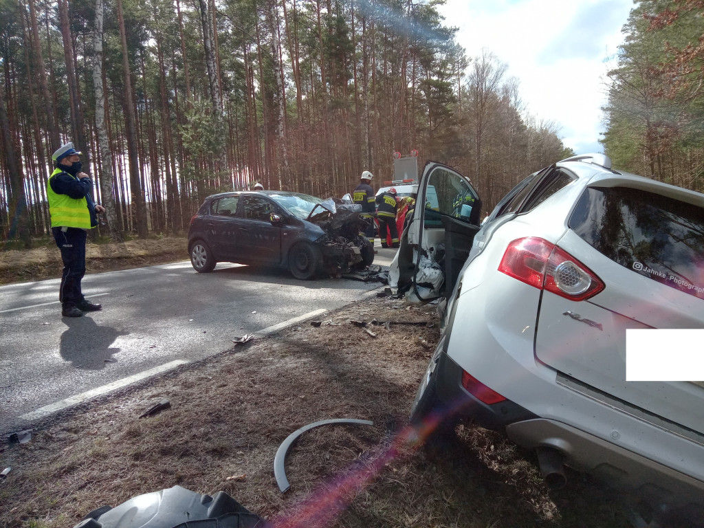 Śmiertelny wypadek na DK 42 między Kazanowem a Dębą [wideo, zdjęcia]