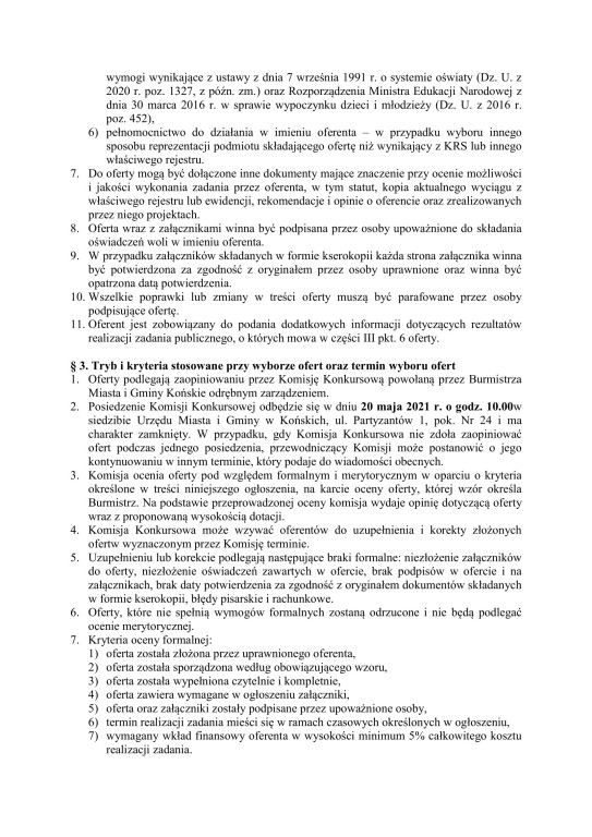 Gmina Końskie: Można składać oferty na zadania publiczne