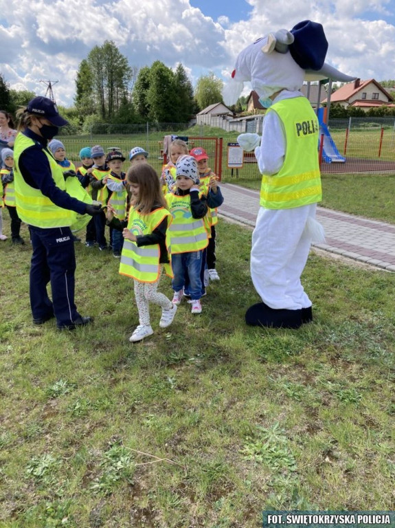 Policjanci uczyli przedszkolaków bezpieczeństwa na drodze [zdjęcia]