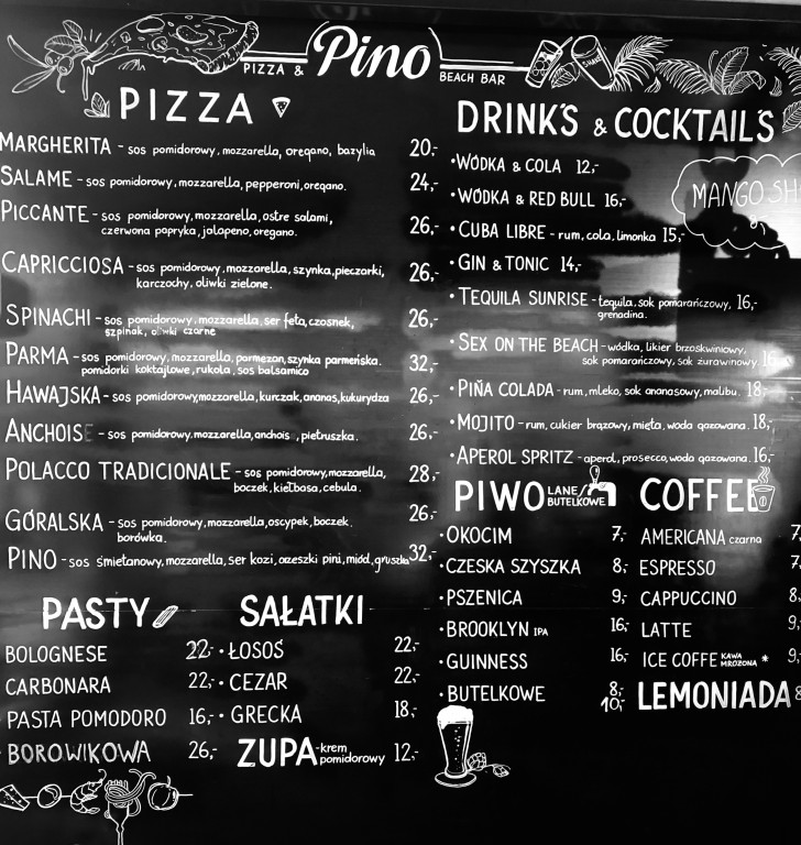 Na pizzę i makaron do Sielpi! Zaprasza Pino. Pizza & Beach Bar