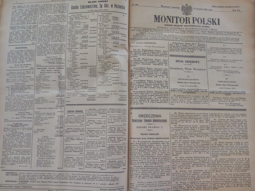 Znakomicie zachowany `Monitor Polski` znaleziony w remontowanych murach