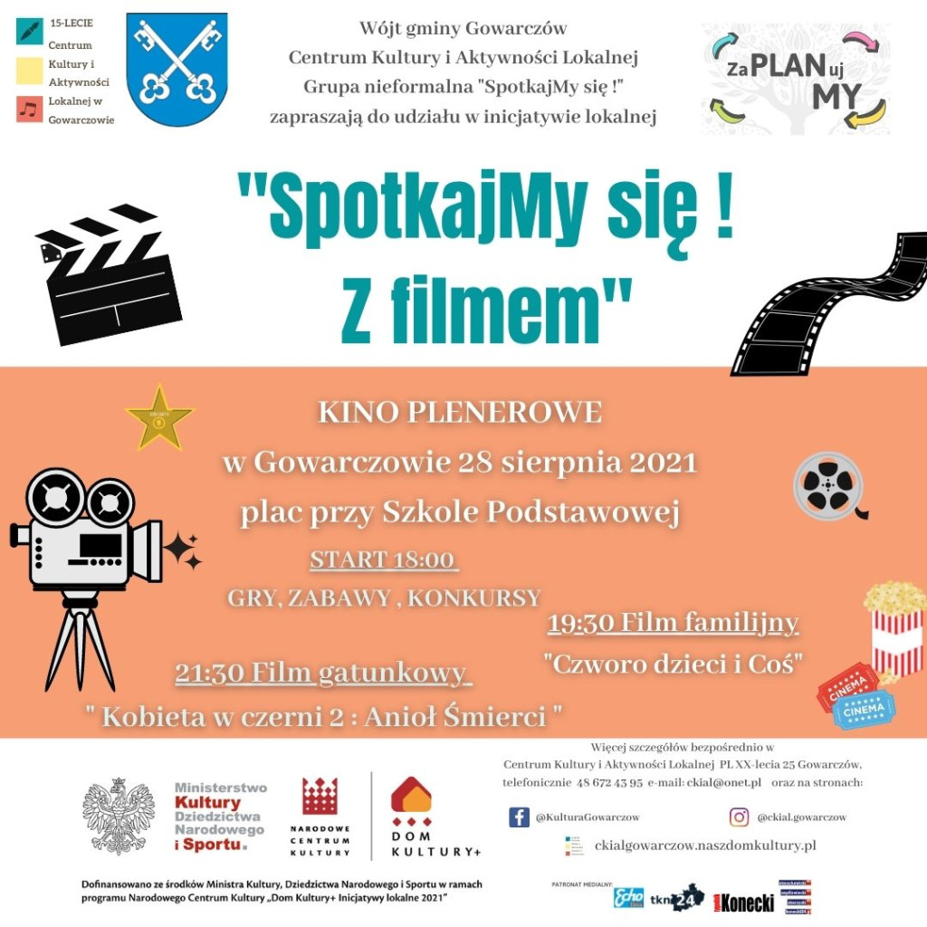 Kino plenerowe, zabawa taneczna i inne atrakcje w ramach projektu `Zaplanujmy`