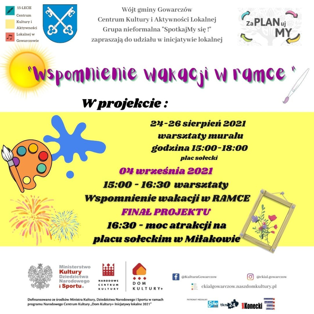 Kino plenerowe, zabawa taneczna i inne atrakcje w ramach projektu `Zaplanujmy`