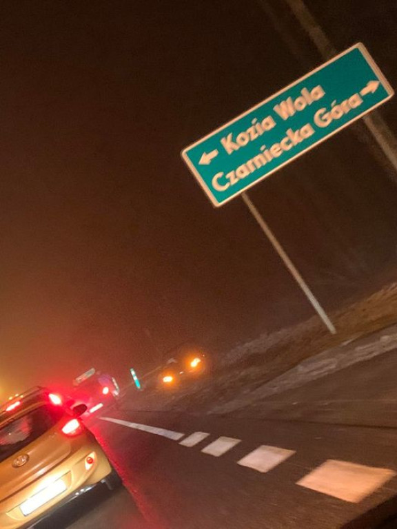 Kolizja na drodze krajowej 42 w Koziej Woli