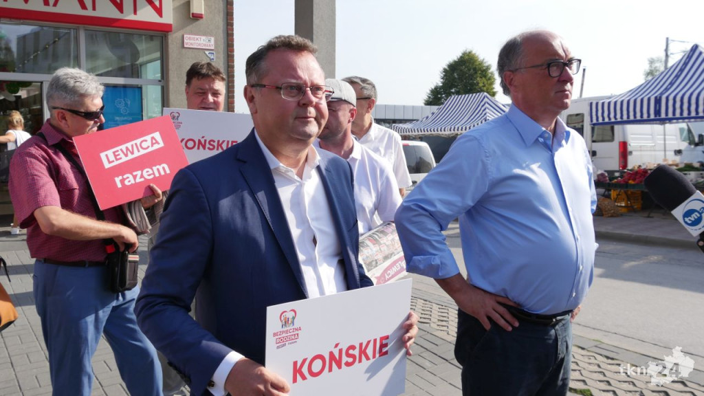 Działacze Lewicy na koneckiej targowicy [wideo, zdjęcia]