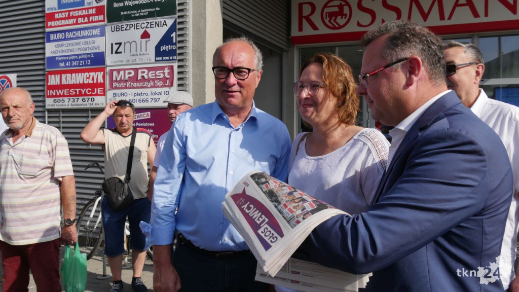 Działacze Lewicy na koneckiej targowicy [wideo, zdjęcia]