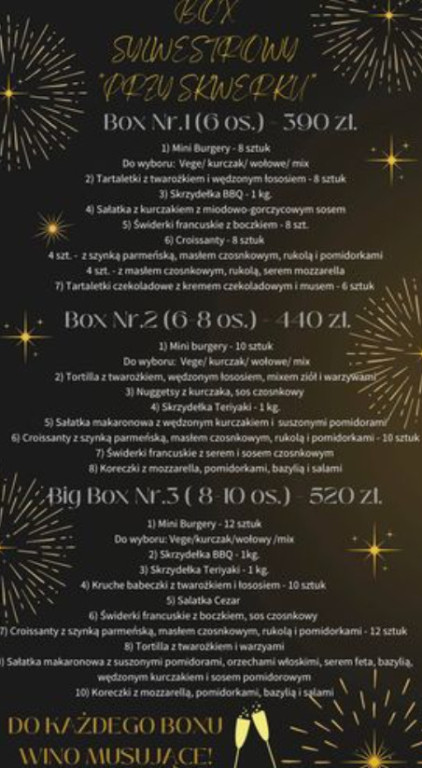Catering na święta i sylwestra! Przy Skwerku z ciekawą ofertą!