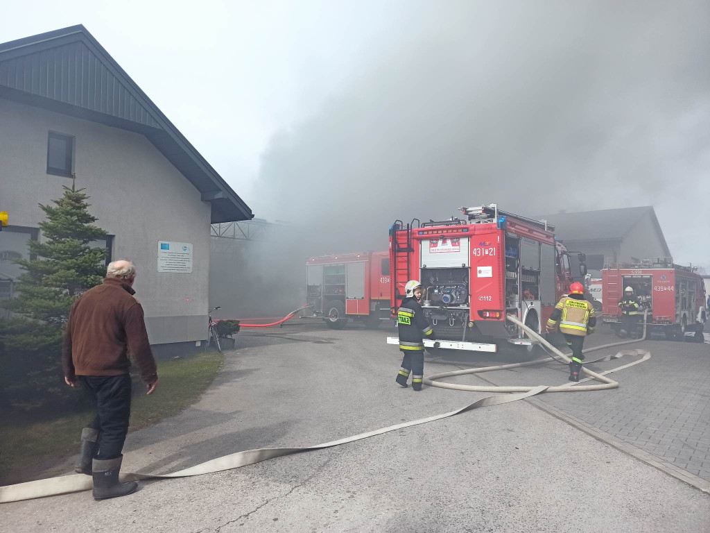 Pożar zakładu mięsnego w Pijanowie  [wideo, zdjęcia]