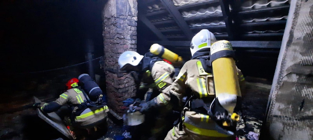 Pożar domu w Fałkowie