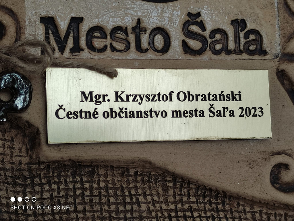 Krzysztof Obratański honorowym obywatelem miasta Šaľa na Słowacji [zdjęcia]