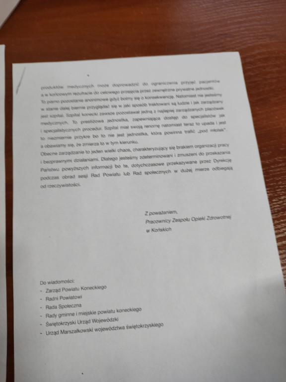 Radni powiatowi o anonimie dotyczącym szpitala [wideo]