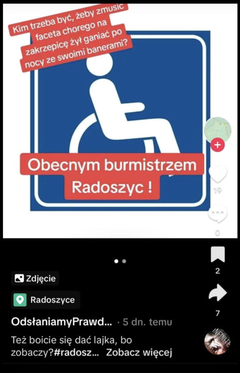Burmistrz Radoszyc znieważany na TikToku? Sprawę badają śledczy