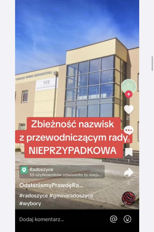 Burmistrz Radoszyc znieważany na TikToku? Sprawę badają śledczy