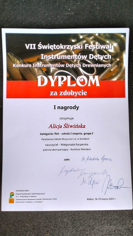 Kolejne sukcesy uczniów PSM I stopnia w Końskich [zdjęcia]