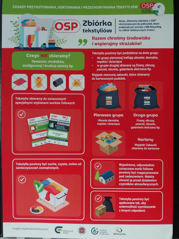 OSP Fałków prowadzi zbiórkę tekstyliów