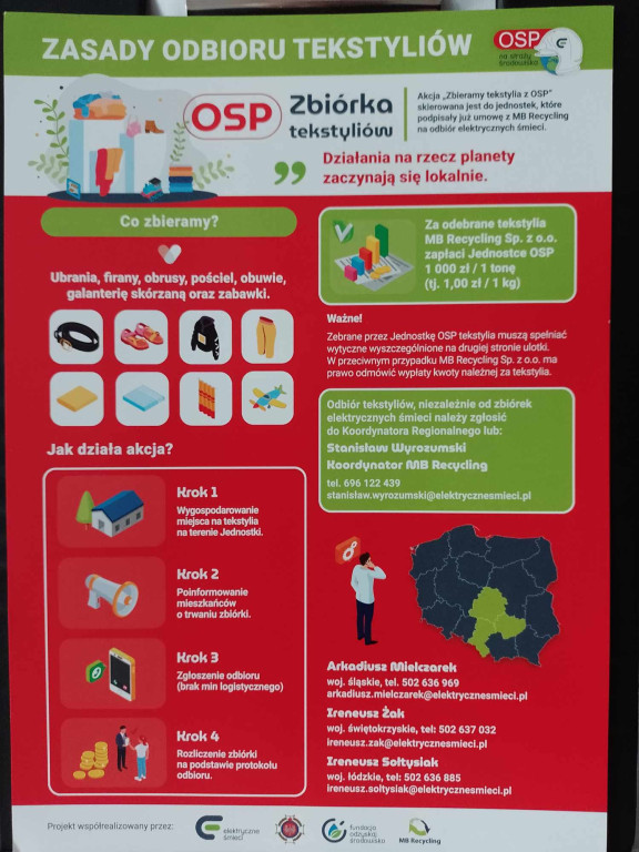 OSP Fałków prowadzi zbiórkę tekstyliów