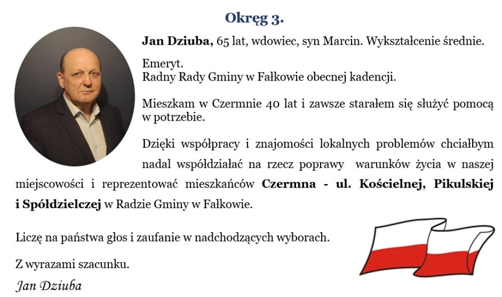 Rozwój Gminy naszym celem. Henryk Konieczny i KWW Samorząd Gminy Fałków - 2024 z apelem i prezentacją kandydatów
