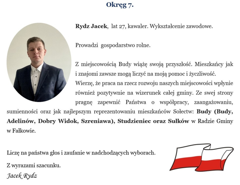 Rozwój Gminy naszym celem. Henryk Konieczny i KWW Samorząd Gminy Fałków - 2024 z apelem i prezentacją kandydatów