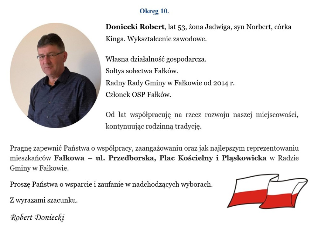 Rozwój Gminy naszym celem. Henryk Konieczny i KWW Samorząd Gminy Fałków - 2024 z apelem i prezentacją kandydatów