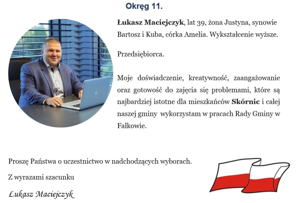 Rozwój Gminy naszym celem. Henryk Konieczny i KWW Samorząd Gminy Fałków - 2024 z apelem i prezentacją kandydatów