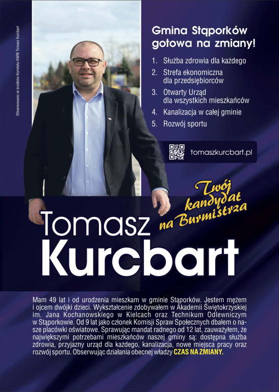 Kurcbart prezentuje postulaty dla gminy Stąporków i drużynę radnych