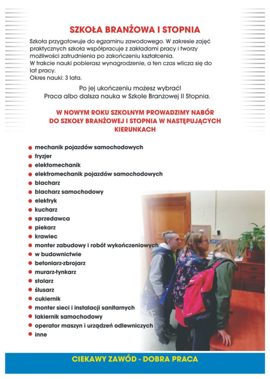 ZSP nr 2 w Końskich prezentuje ósmoklasistom swoją ofertę [wideo, zdjęcia]
