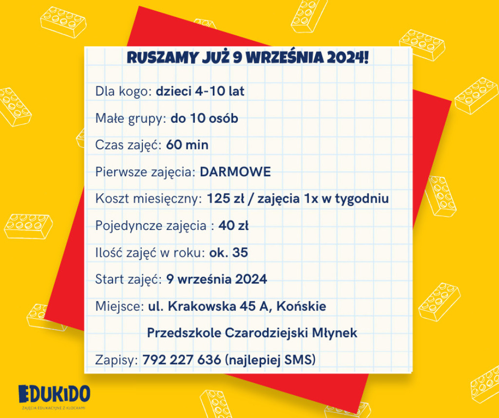 Wyjątkowe zajęcia pozalekcyjne z klockami LEGO® w Końskich! Zapisz swoje dziecko