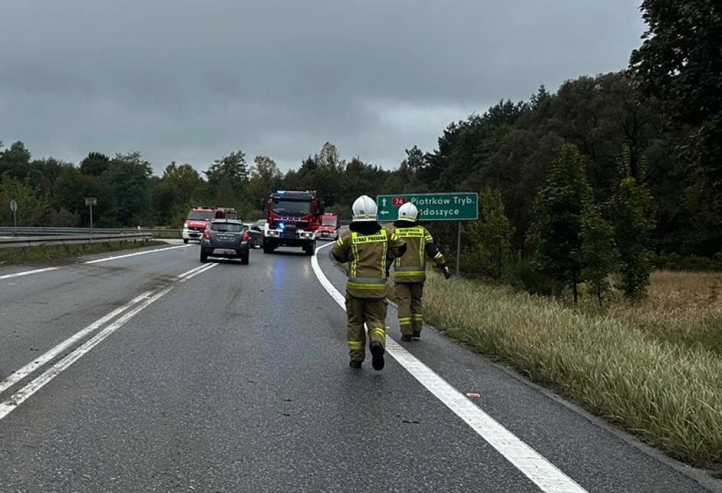 Kolizja na DK74 w Jacentowie w gminie Radoszyce
