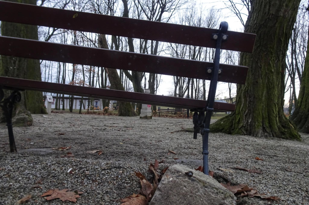 Wandalizm w Parku Miejskim w Końskich. Sprawca poszukiwany [wideo, zdjęcia]