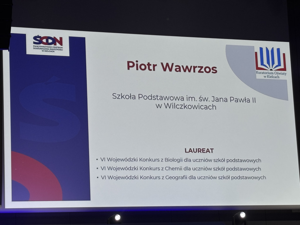 Potrójny sukces Piotra Wawrzosa na Wojewódzkich Konkursach Przedmiotowych. Lista laureatów [zdjęcia]