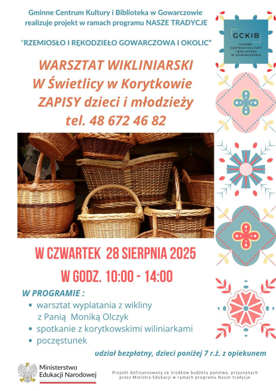 Warsztaty z rzemiosła dla dzieci i młodzieży z gminy Gowarczów