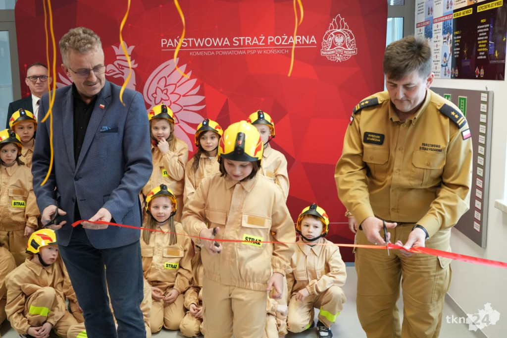 Edukacyjna sala Ognik w nowej komendzie straży w Końskich już otwarta! [wideo, zdjęcia]